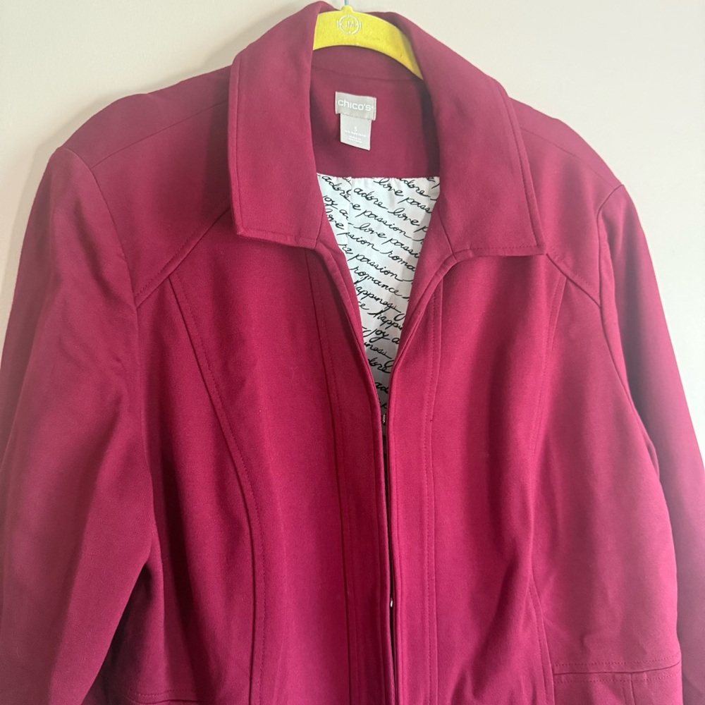 Chico’s Burgundy Jacket - Picture 3 of 11